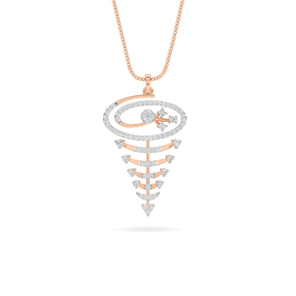 Rose Gold Galaxy Diamond Spiral Pendant