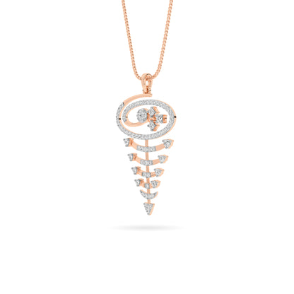 Rose Gold Galaxy Diamond Spiral Pendant