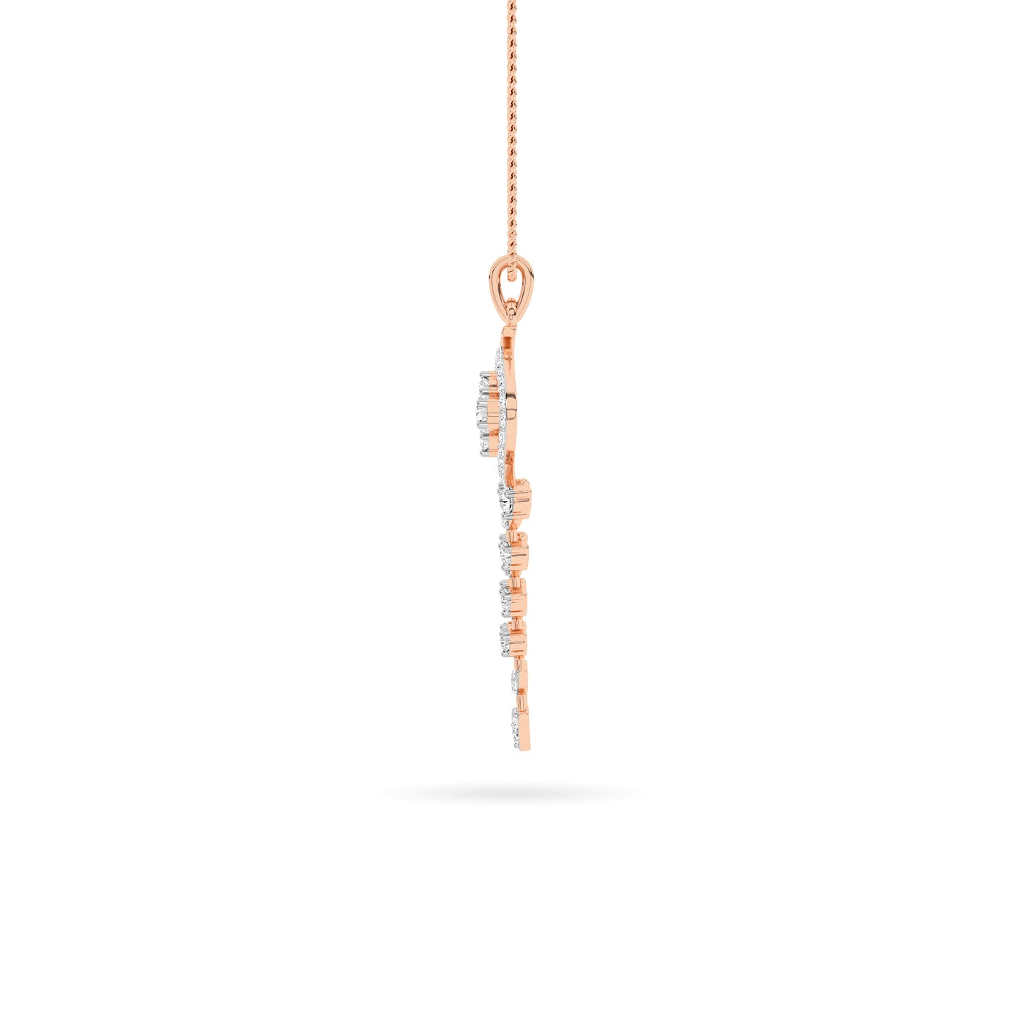 Rose Gold Galaxy Diamond Spiral Pendant