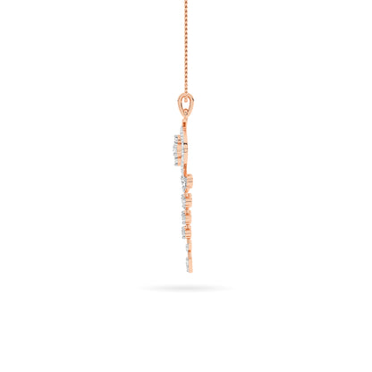 Rose Gold Galaxy Diamond Spiral Pendant