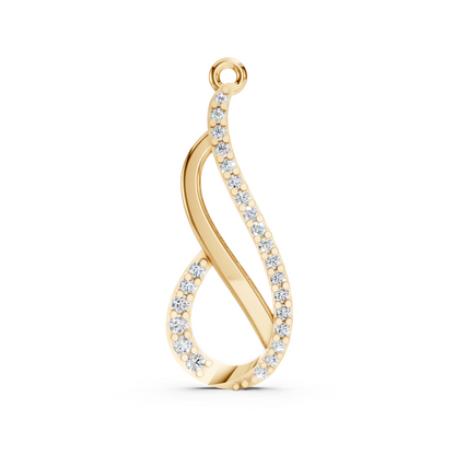 Yellow Gold Infinity Diamond Drop Pendant