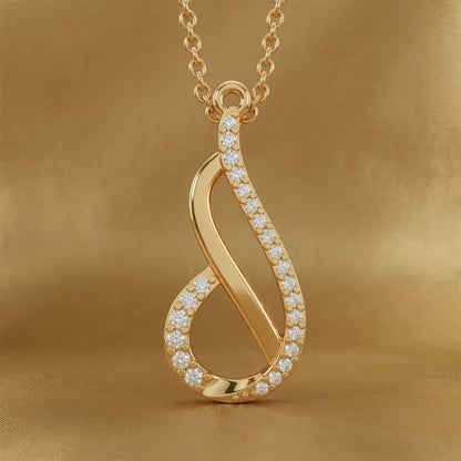 Yellow Gold Infinity Diamond Drop Pendant
