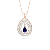 18K Rose Gold Diamond Sapphire Pendant