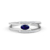 White Gold Sapphire Diamond Orbital Ring