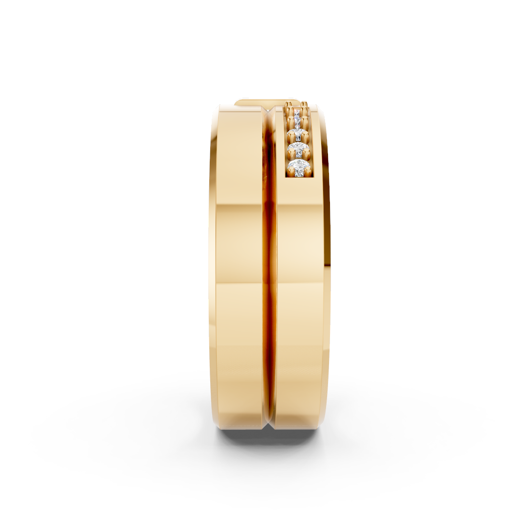 Yellow Gold Men's Diamond Band Ring
