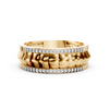 Sculpted Wave Diamond Band Ring 14K Yellow Gold