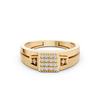 Yellow Gold Cluster Diamond Square Ring