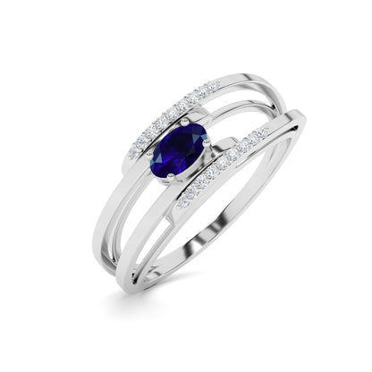 Pear Ruby Curved Diamond Ring