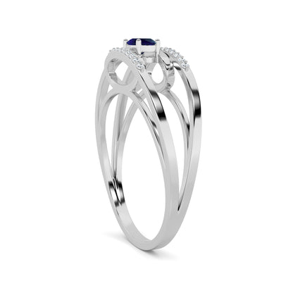 Pear Ruby Curved Diamond Ring