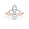 Rose Gold Pavé Diamond Floral Ring