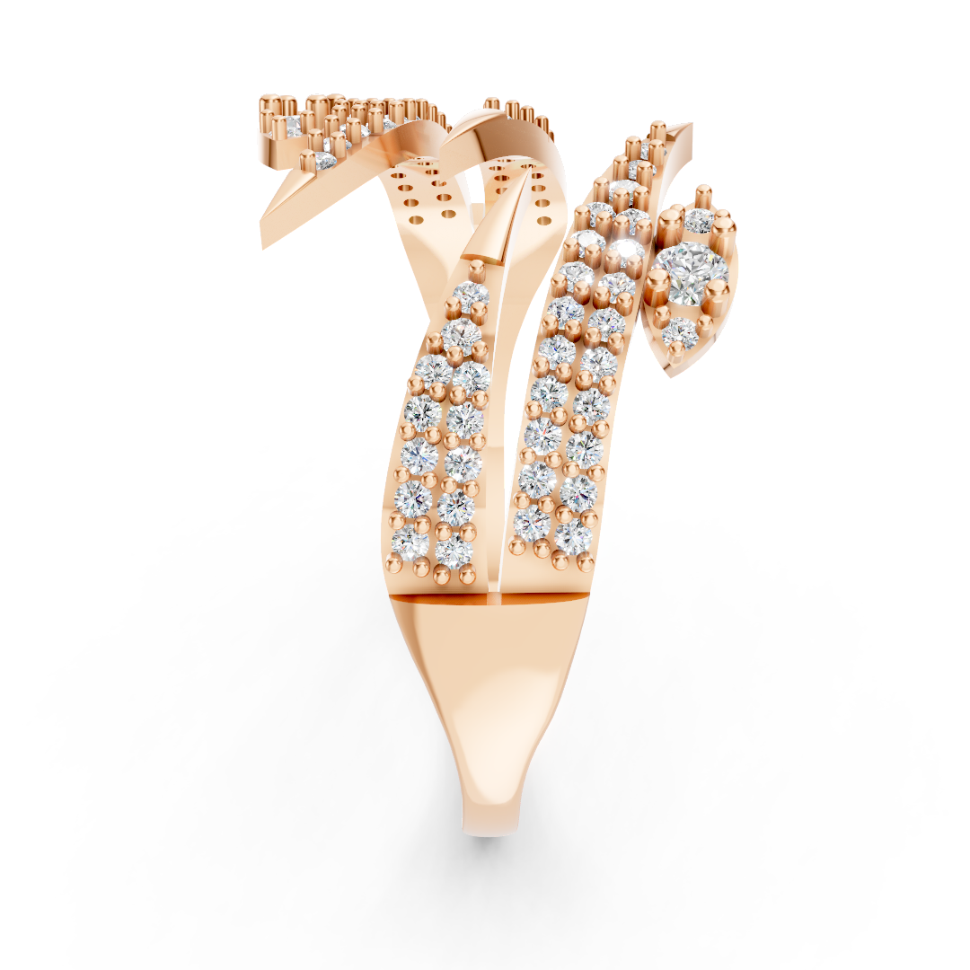 Rose Gold Diamond Spiral Wrap Band Ring