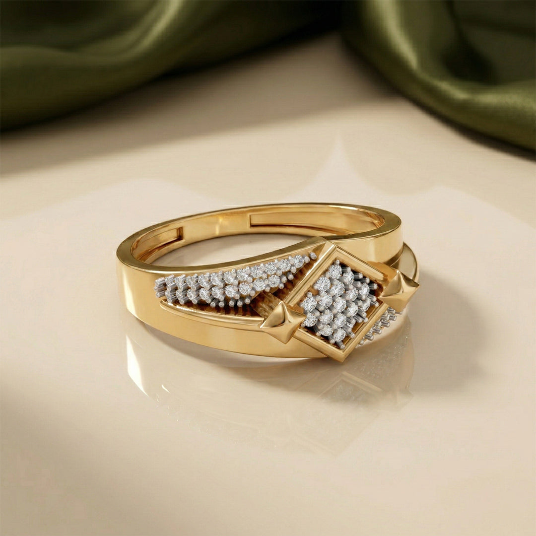Yellow Gold Bypass Diamond Ring