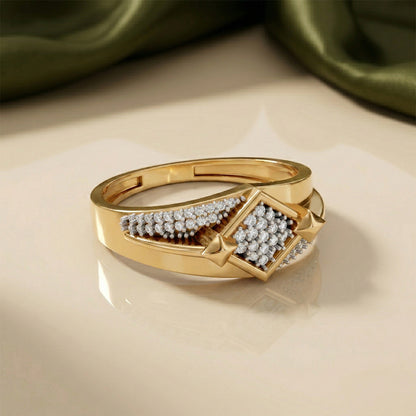 Yellow Gold Bypass Diamond Ring