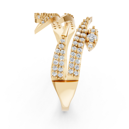Yellow Gold Lightning Diamond Wrap Ring