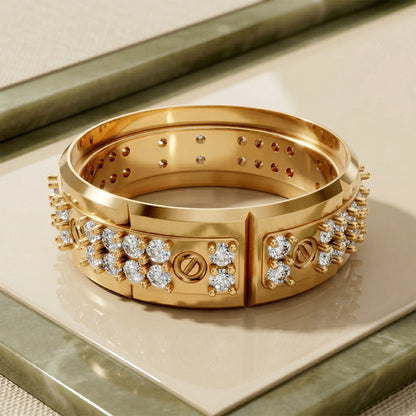 18K Yellow Gold Diamond Band Ring