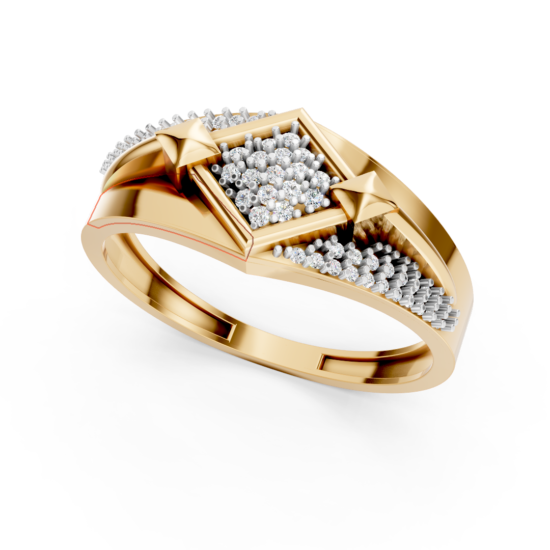 Yellow Gold Bypass Diamond Ring