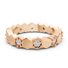 Rose Gold Hexagon Diamond Eternity Band Ring