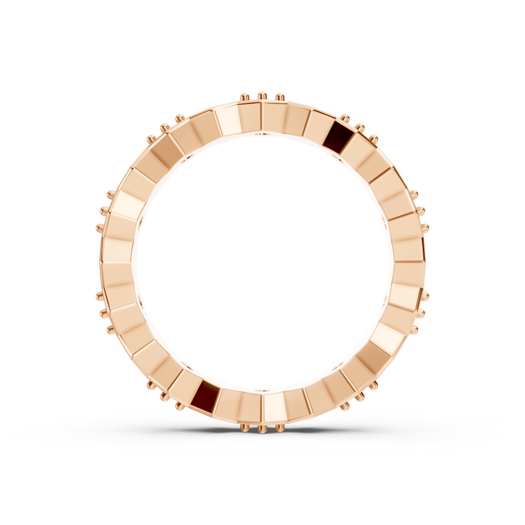 Rose Gold Hexagon Diamond Eternity Band Ring