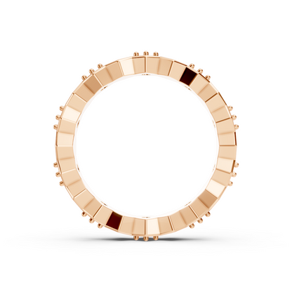 Rose Gold Hexagon Diamond Eternity Band Ring