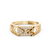 Geometric Cluster Diamond Men's Signet Ring 14K Yellow Gold