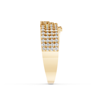 Yellow Gold Diamond Wide Pavé Band Ring