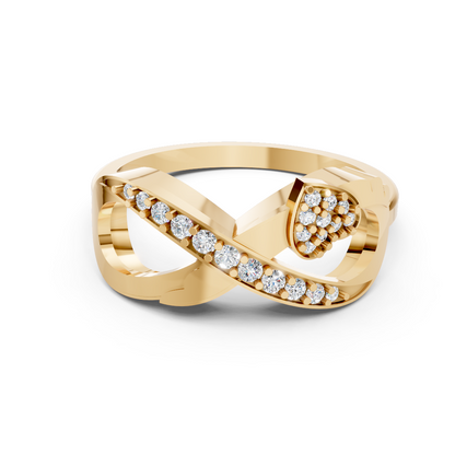 Yellow Gold Infinity Diamond Cluster Ring