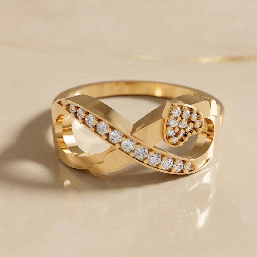 Yellow Gold Infinity Diamond Cluster Ring