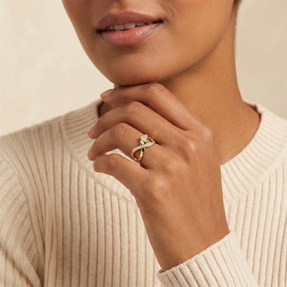 Yellow Gold Infinity Diamond Cluster Ring
