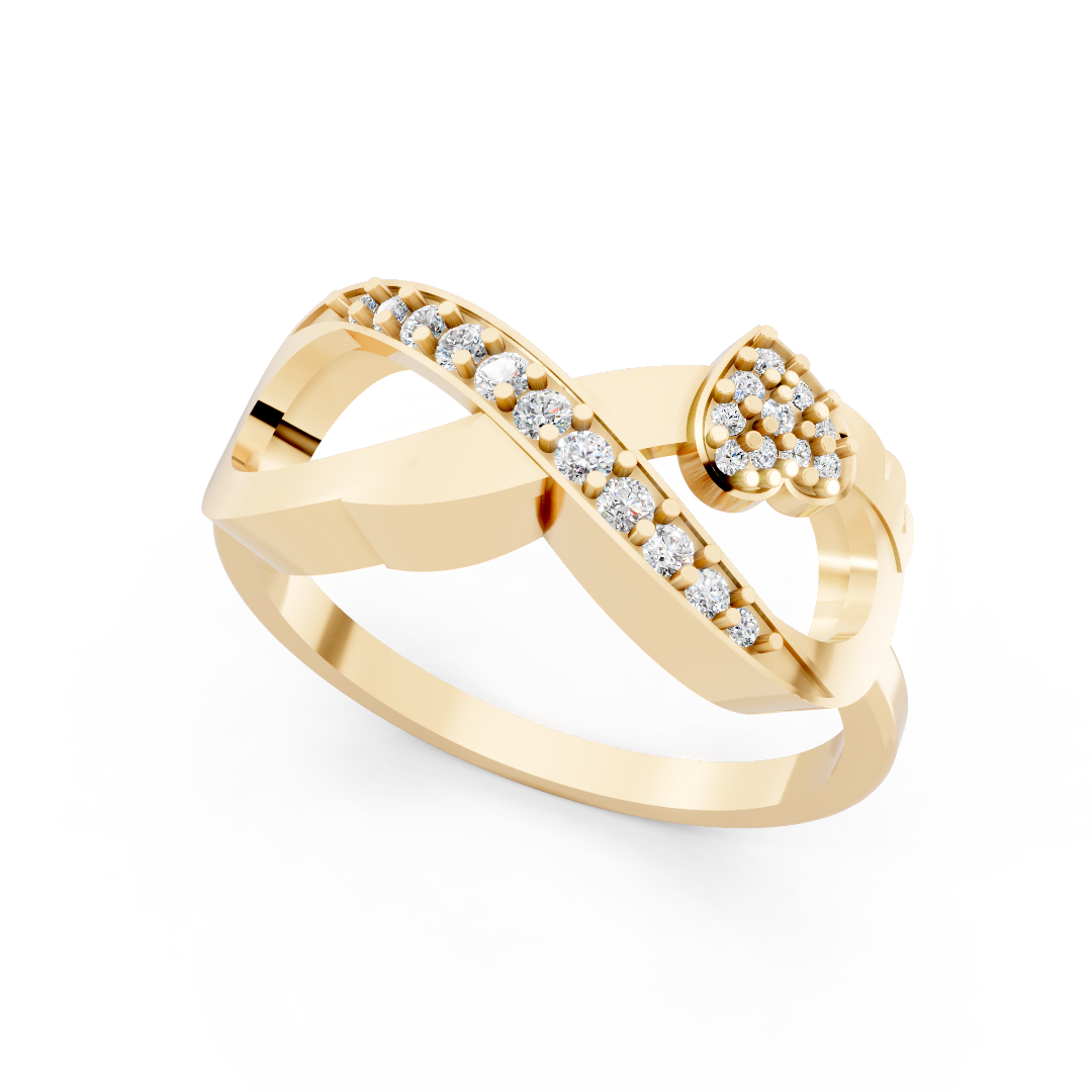Yellow Gold Infinity Diamond Cluster Ring
