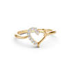Yellow Gold Open Heart Diamond Ring