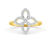 Yellow Gold Pavé Diamond Floral Ring