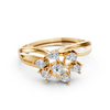 Yellow Gold Pear Cut Cluster Diamond Ring