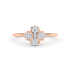 Four Petal Pavé Diamond Floral Ring 18K Rose Gold