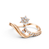 Rose Gold Floral Diamond Bypass Ring