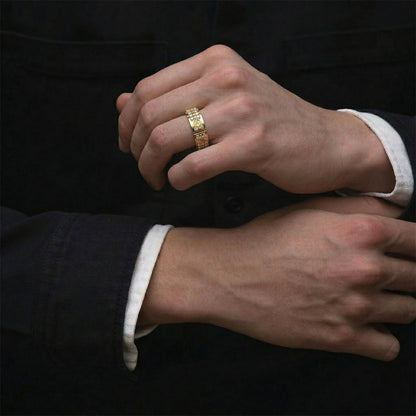 Yellow Gold Diamond Screw Band Ring