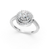 925 Silver Round Diamond Double Halo Ring