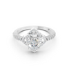 925 Silver Rhombus Pavé Diamond Halo Ring