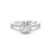 925 Silver Round Diamond Floral Halo Ring