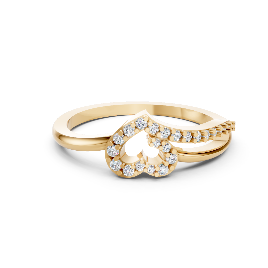 Yellow Gold Cloud Diamond Cluster Ring