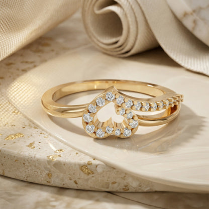 Yellow Gold Cloud Diamond Cluster Ring