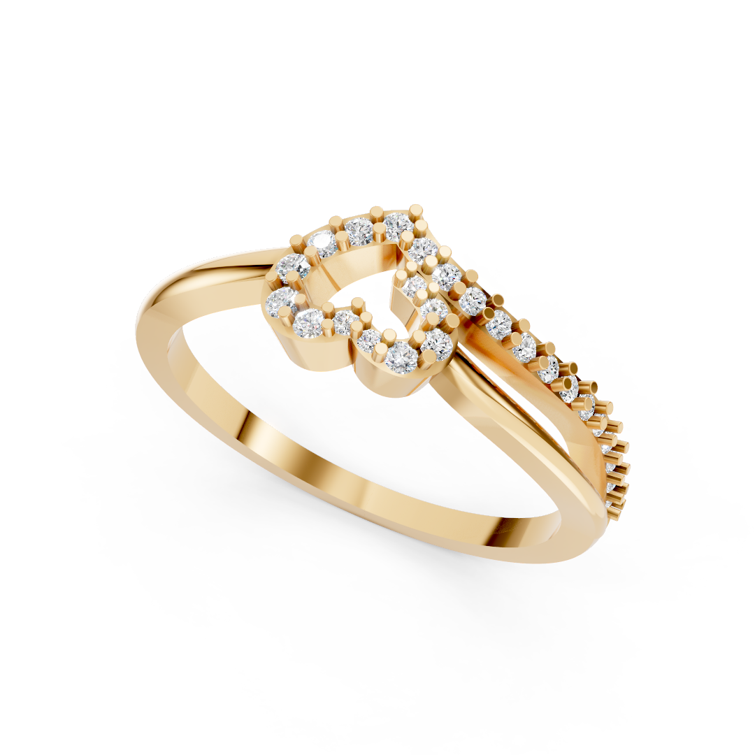 Yellow Gold Cloud Diamond Cluster Ring