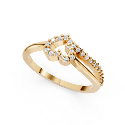Yellow Gold Cloud Diamond Cluster Ring