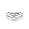 925 Silver Round Diamond Split Shank Ring