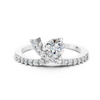 925 Silver Diamond Bypass Solitaire Ring