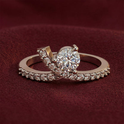 925 Silver Diamond Bypass Solitaire Ring
