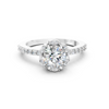 925 Silver Halo Round Diamond Scalloped Ring