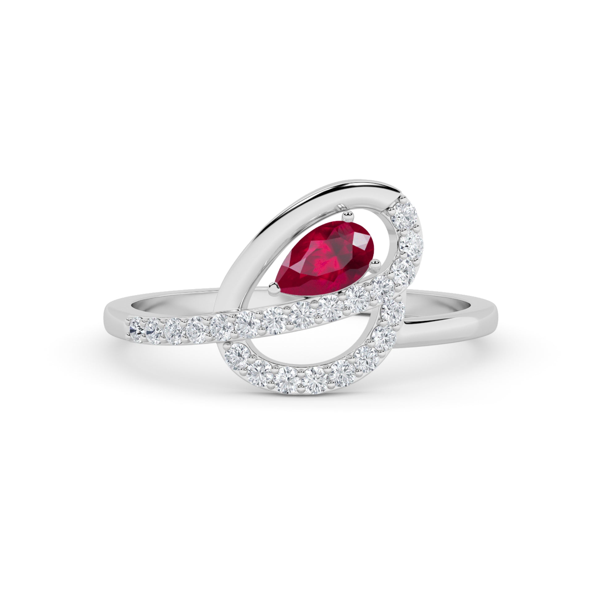 14K White Gold Sapphire Diamond Ring
