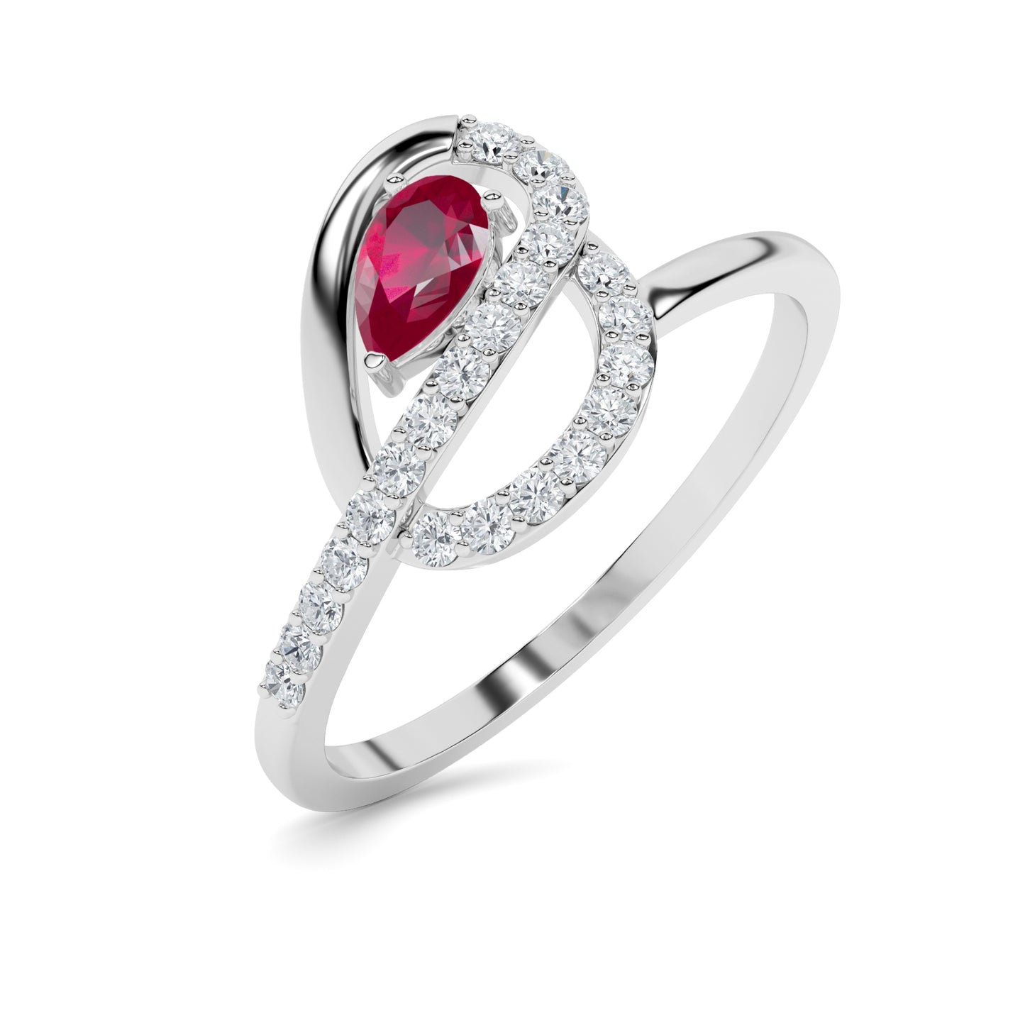 14K White Gold Sapphire Diamond Ring