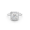 925 Silver Square Halo Diamond Statement Ring